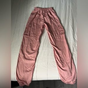 pretty little thing pink cargo joggers size 0 women’s